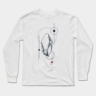 Inspirational Illustration With Crystal In Geometric Style Long Sleeve T-Shirt